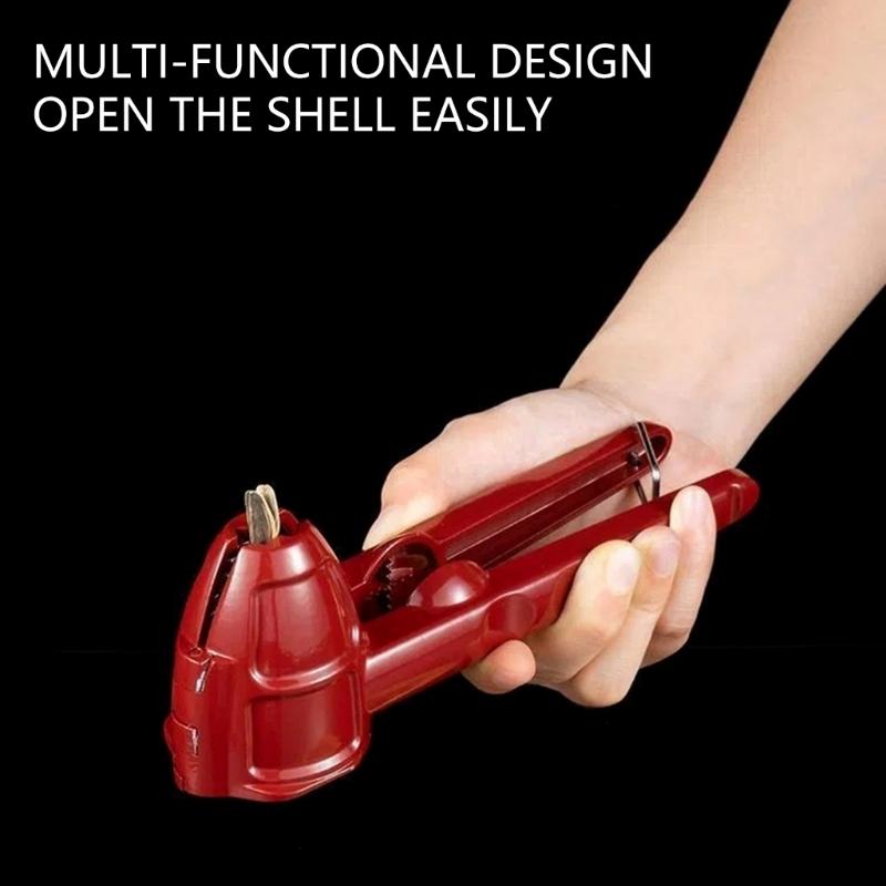 652F Durable Aluminum Nut Cracker Double Opening Design Nonslip Handle Easy Operation Walnuts Pecan Plier Clip For Home Kitchens
