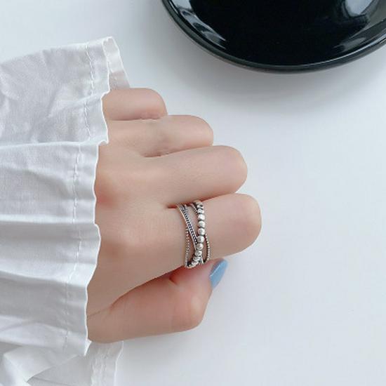 Women's Adjustable S925 Sterling Silver Retro Minimalist Open Ring