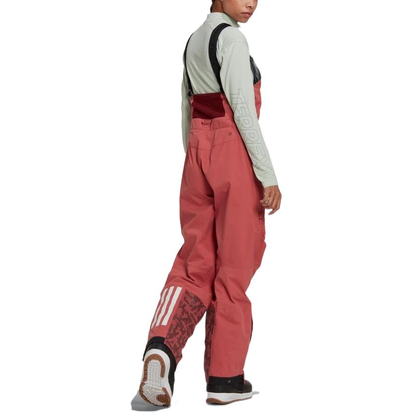 Adidas Letter Logo Pattern Color Block Overalls Stylish Loose Casual Sports Daily Jumpsuit Women Magical-Red HC7729