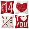 Valentine's Day Cushion Heart Arrow Print Cushion Linen Cushion Home Pillow Cover Cushion Cover