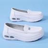 Summer Non-Slip Leather Nurse Shoes: Double Air Cushion, Thick Soft Sole, Breathable, Comfortable for Medical Work