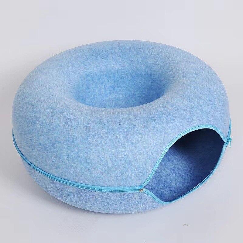 Donut Cat Bed Interactive Tunnel Pet Felt Indoor Toys Cats House Kitten Training Toy Cat Kennel Pets Supplies