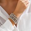 Boho Sweet Imitation Pearl Mixed Round Pearl Bracelet Women's Multi layer Elastic Thread Girls' Jewelry