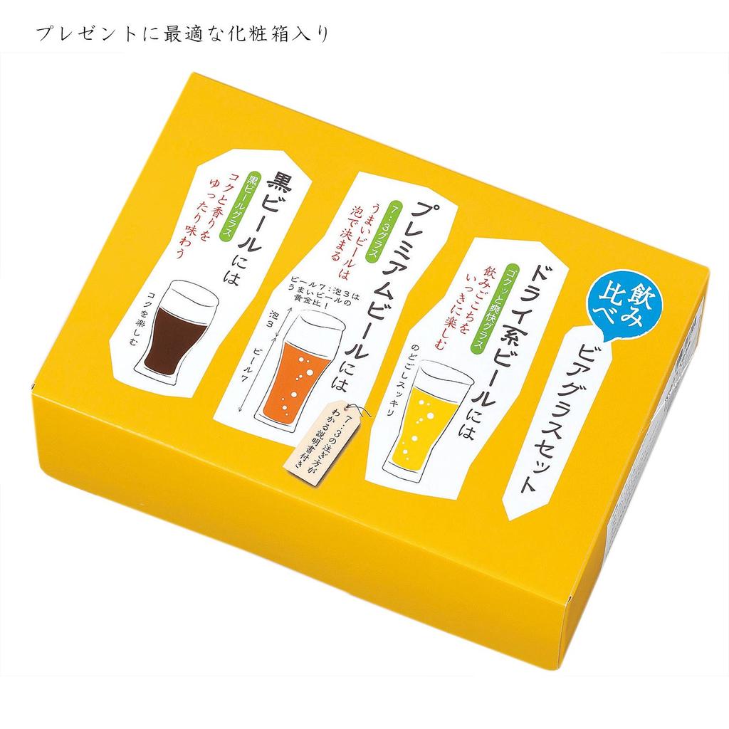 Toyo Sasaki Glass Beer Glass Set (Dry, Premium, and Dark Beer), Made in Japan, Dishwasher Safe, G071-T239, 3-Piece Set