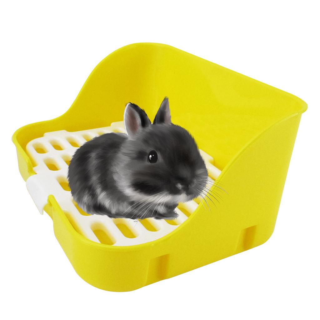 Hamster Litter Tray,Pet Corner Toilet Potty for Gerbil Chinchilla Rats Mice Rabbit Guinea Pig Ferret Small Animals,Yellow
