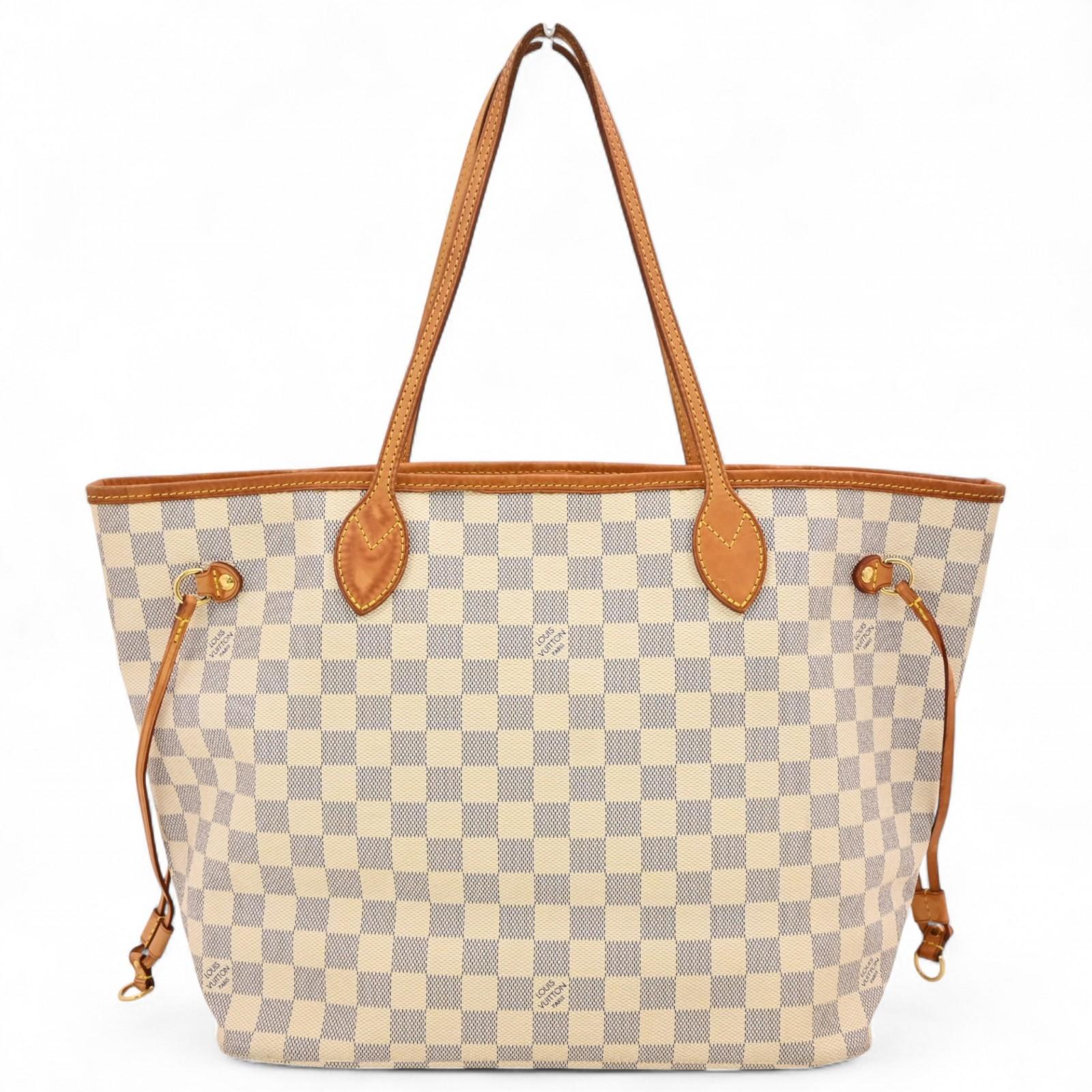 

Оригінал LOUIS VUITTON Damier Azur Neverfull MM Сумка-тоут Вінтаж Біле Полотно lv9971hj