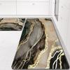 Luxury Golden Striped Marble Kitchen Mat Soft Thickened Kitchen Floor Mat Waterproof Non-slip Oil-proof Floor Mat Runner Rug