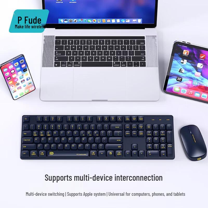 Fude EK633T Wireless Bluetooth Keyboard Mouse Combo