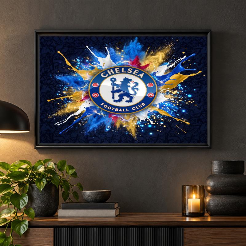 Chelsea FC Diamond Painting Kit 5D Full Drill DIY Diamond Mosaic Wall Art Home Decor