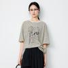 Elva' Island Women's Loose Fit Retro Striped T-Shirt