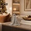Decorative Ghost Sculpture Halloween Decoration, Outdoor Shiny Figurine with Sequin Cloth, Light Collectible Up Spooky for Parties, Lawn, Porch Decor