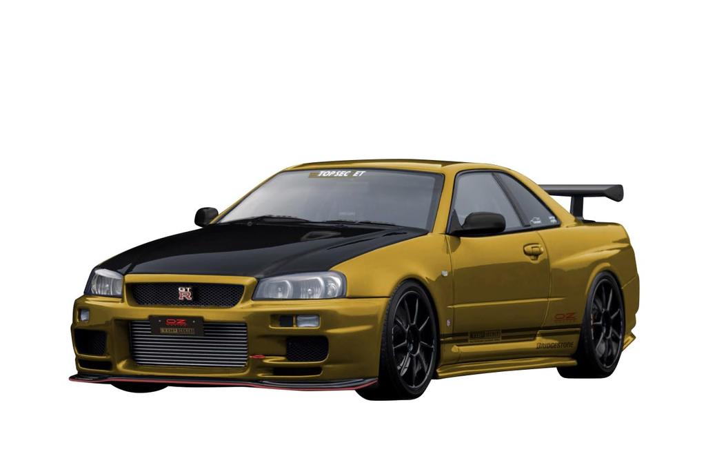 Ignition model TOP SECRET Goud afgewerkt product IG3640 1/18 34GT-R (BNR34)
