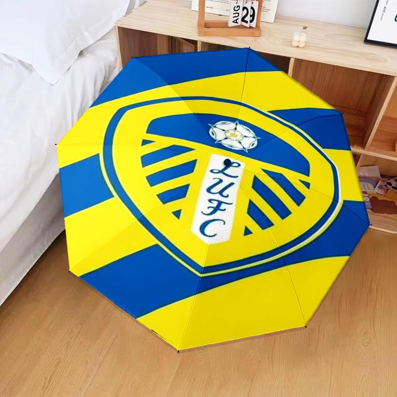 1PZ Ombrello Pieghevole con Stampa Stemma di Leeds, Ombrello Automatico a 8 Stecche per Viaggio, Campeggio, Regali Ventaglio, Regali di Natale