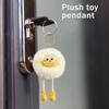 Plush Ball Keychain with Cartoon Face and Flexible Legs Soft Faux Fur Bag Pendant for Backpack Car Keys Accessories