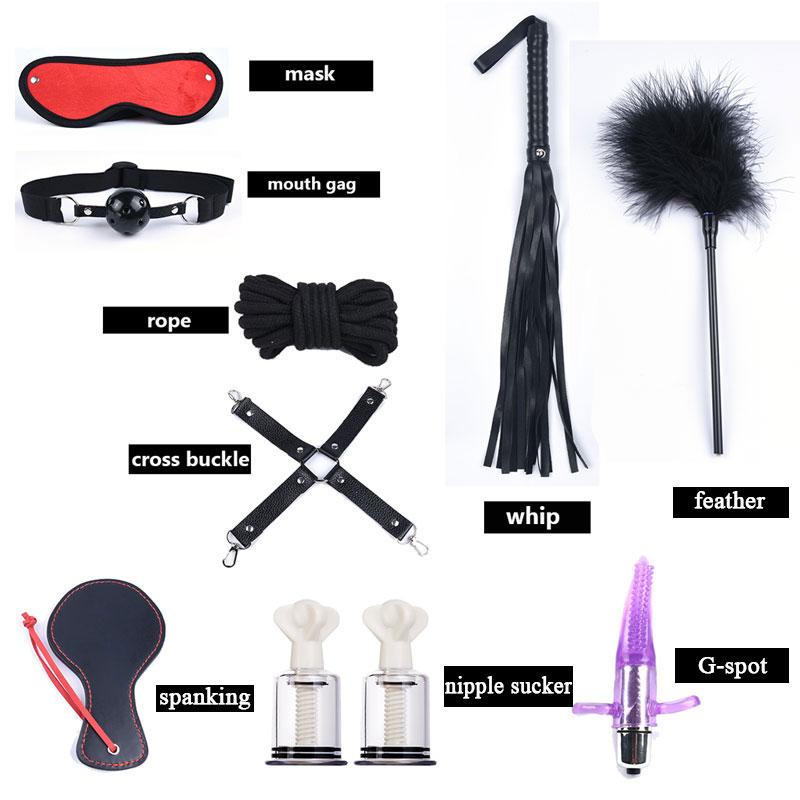 G-Punkt-Dildo-Vibrator Analplug Bondage Set Sexspielzeug für Frauen Peitsche Handschellen für Sex BDSM Exotische Spiele für Erwachsene