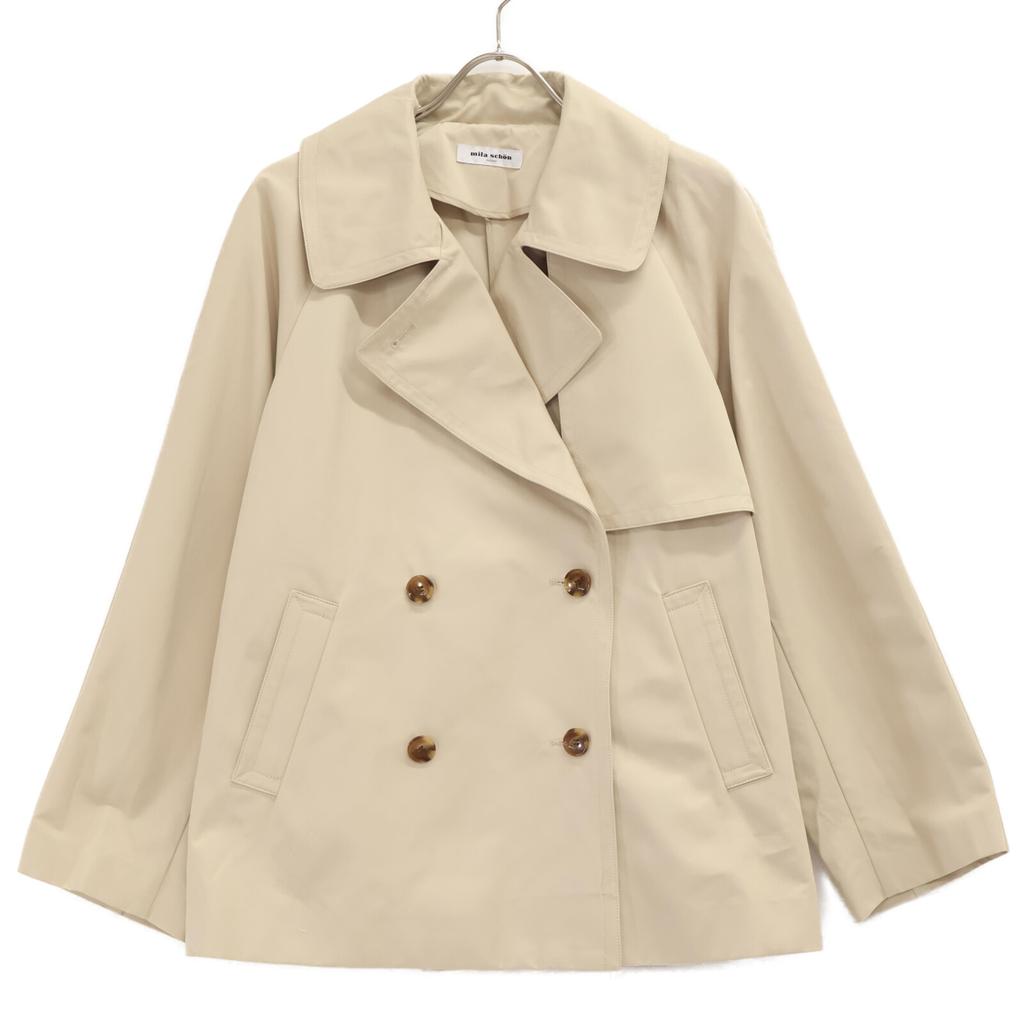 Mila Schoen 500-31104 Beige Chambray Short Coat Coat 44 beigeUsed