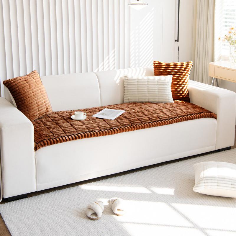 Подушка для дивана из искусственного кроличьего меха Современный домашний декор Коврики Плюшевая Пушистая Толстая Противоскользящая Защита для дивана Подушка для сиденья Коврик для балкона Pillow case 45x45 коричневый 2590₽