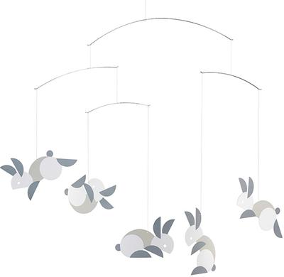 [Officially Imported] Frensted Mobile, Interior Ornament, Nordic Animal Circular Bunny Design (FSM130101), with Presentation Box, Baby Goods, Gift