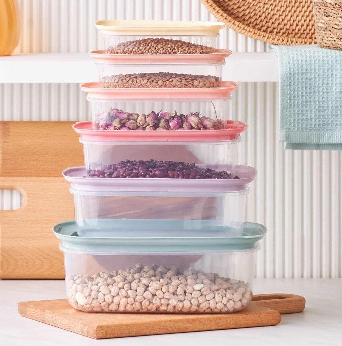 

6-Piece Storage Box Home Kitchen Large Small Set Colorful Standart білий