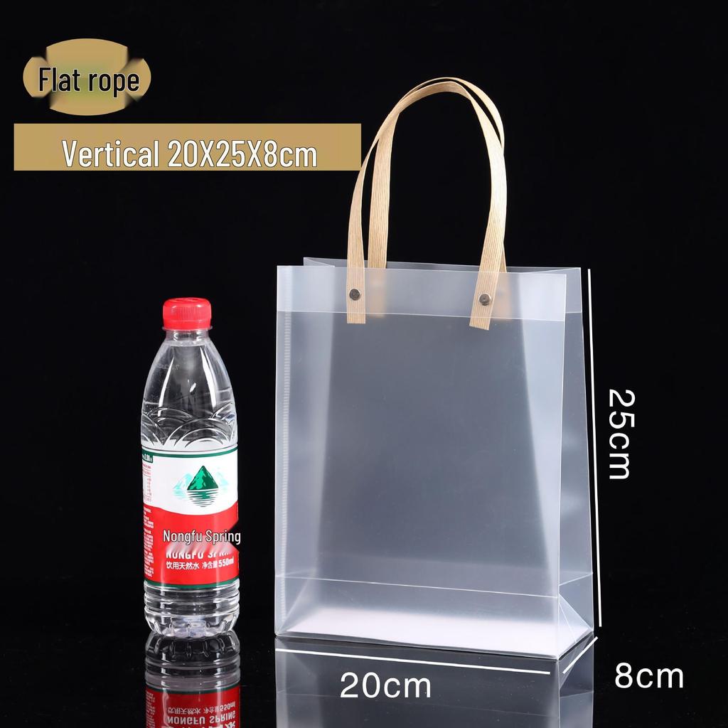 In Stock PVC Transparent Tote Bag, Frosted PP Plastic Gift/Souvenir Packaging, Wedding Candy Bag
