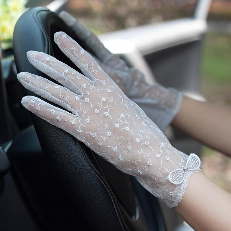 Lace Short Breathable Sun Protection Non-Slip Drive Women Thin New Gloves High Quality Ruffles Elegant Etiquette Soft
