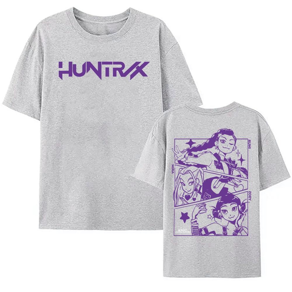 Women Tees KPop Demon Hunters Huntrix T-shirt Summer Loose Unisex Streetwear Hip Hop Fashion T Shirt Film Graphic Print Tshirts
