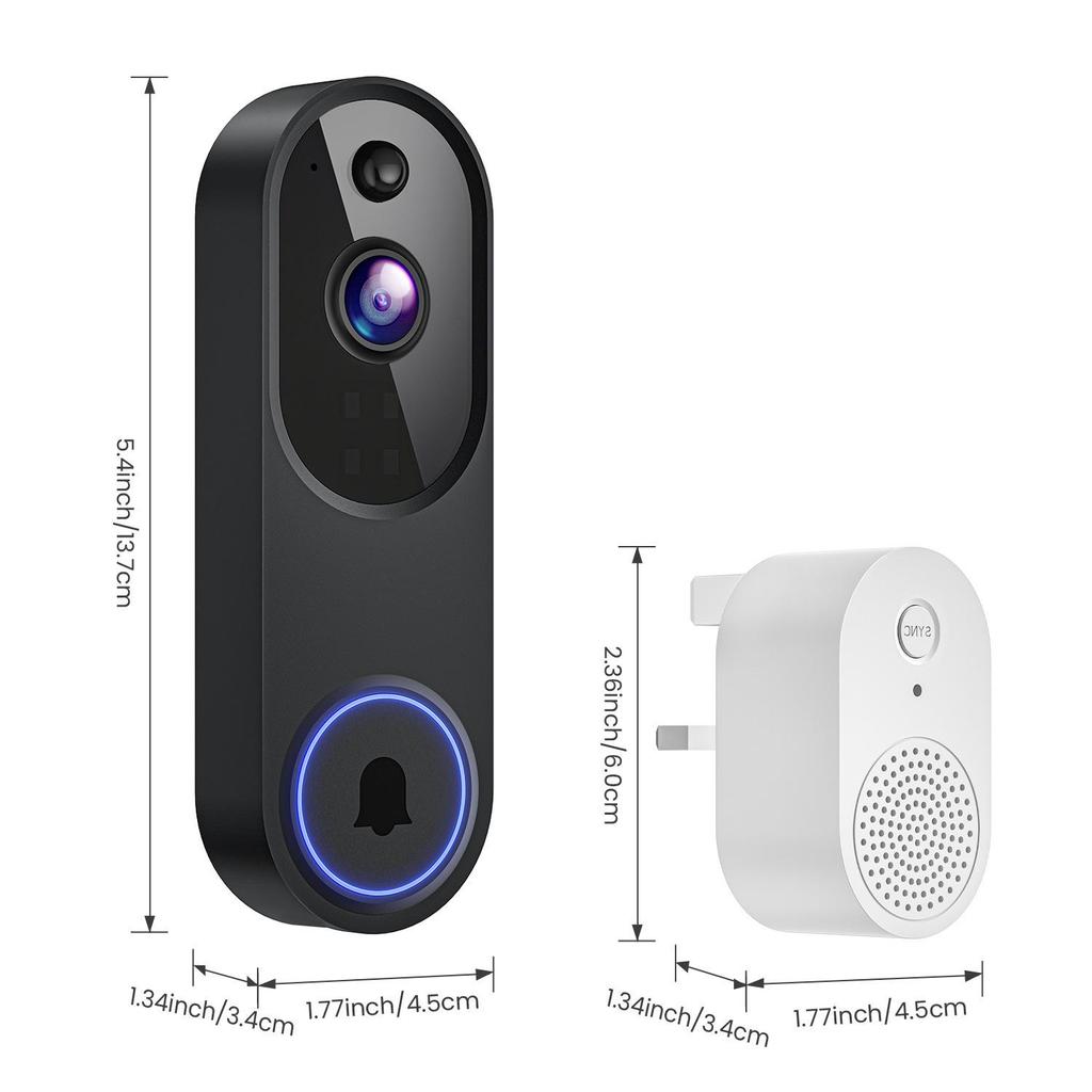 Smart Wireless Doorbell with Camera, Voice Intercom, WiFi HD, Night Vision, and Electronic Peephole