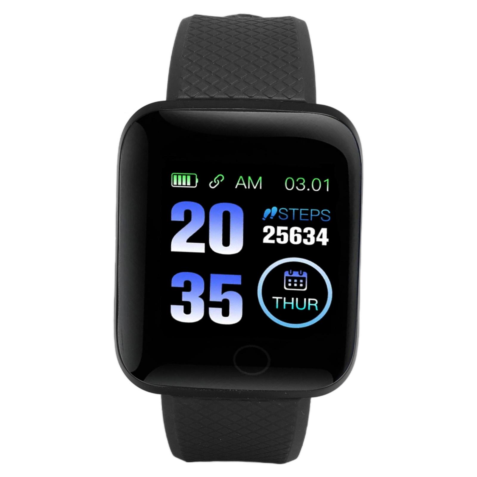 

Смарт-годинник 116 Plus, 1,3-дюймовий TFT кольоровий екран, IP67, водонепроникний спортивний смарт-годинник із Bluetooth чорний