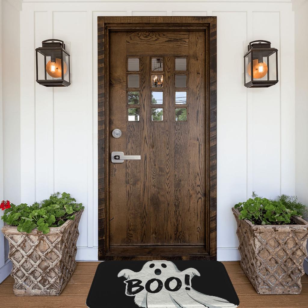 1PC Halloween BOO! Ghost Kitchen Rug Non-Slip Door Mat Pop Design Bathroom Rug Bath Mat Carpet for Home Sink Laundry Decor