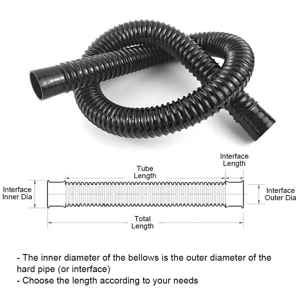1Pcs I.D 20/25/32/40mm Corrugated Hose Inlet Outlet Hose Soft Aquarium Corrugated Pipe with Clamps Rubber Head Fish Tank Tube