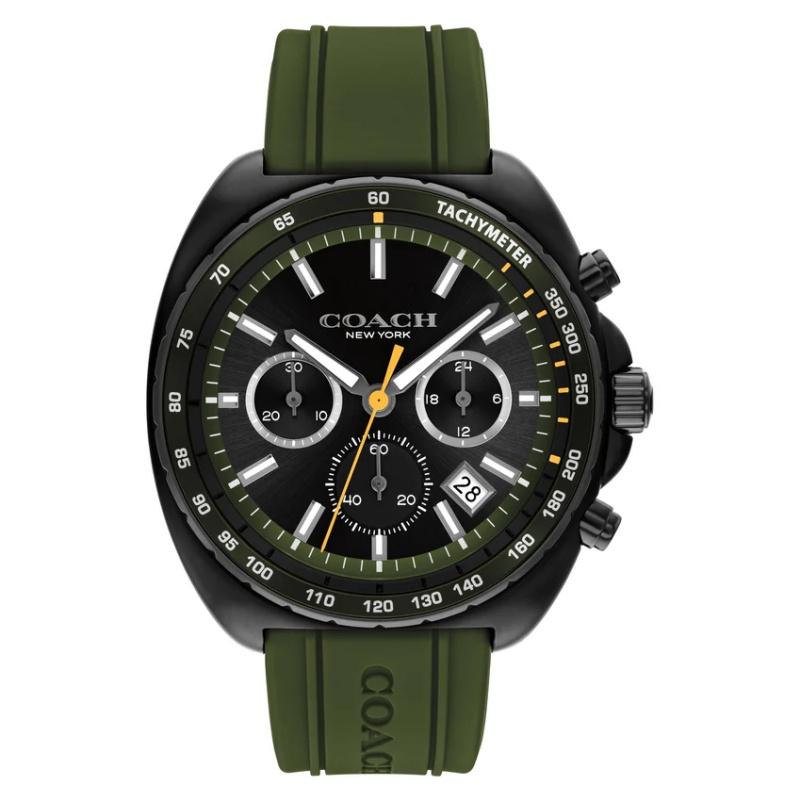 COACH Charter Зеленые Силиконовые Часы 44мм-14602707