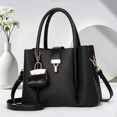 New Macaron Woven Handbag Fashion Temperament Versatile Tote Bag High-end Large Capacity Single-shoulder Crossbody Bag
