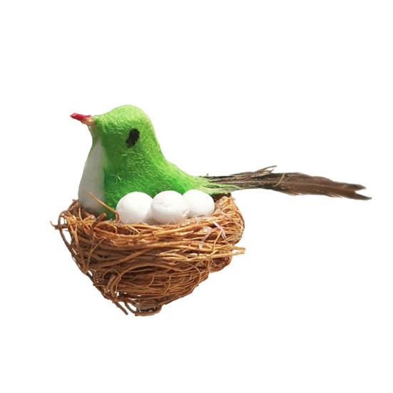 

Yousheng Мініатюрне Пташине Гніздо Мікро Ландшафтний Декор Ручної Роботи Міні Пінопластовий Птах з Яйцями Мініатюрна Прикраса Пташиного Гнізда для Лялькових Будиночків Масштабу 1/6 1/12 зелений