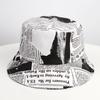 Sombrero de Pescador Unisex Estampado con Patrón de Periódico Viejo Sombrero de Cubo Tendencia Urbana Sombrero para el Sol Sombrero de Cubo Harajuku Sombrero Hip-Hop para Exterior