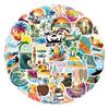 60 Cartoon Beach & Surf Stickers: Waterproof Decorations for Journals, Water Bottles, and Computers.