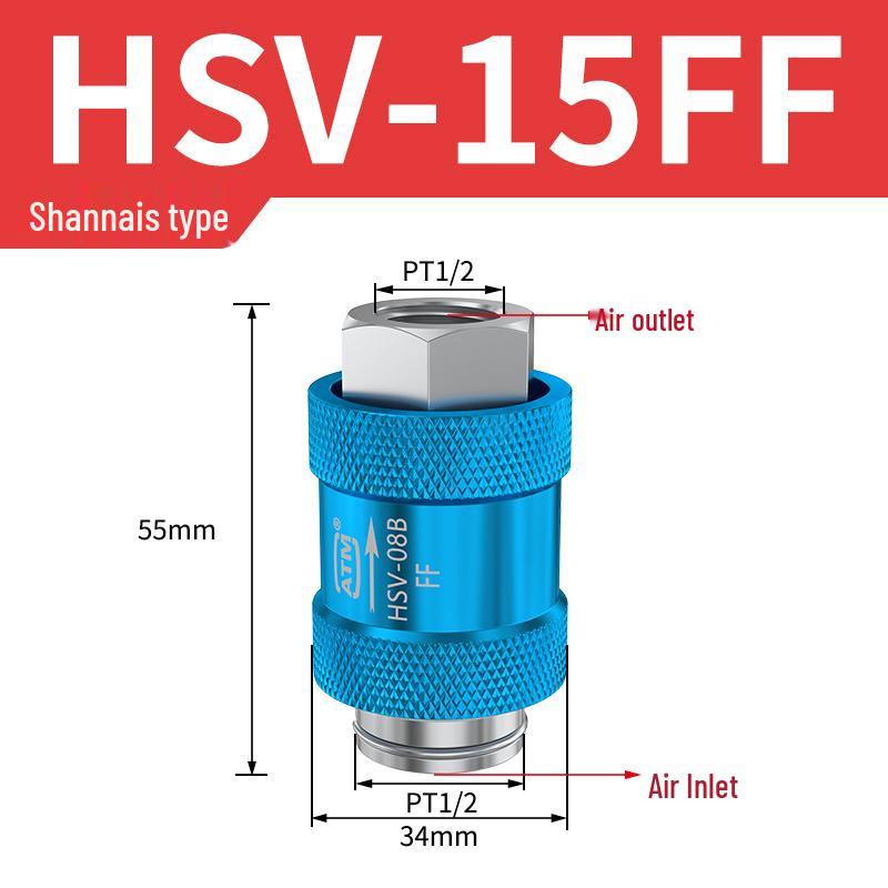 Pneumatic Sliding Hand Valve HVS-08/10/15, Double Internal Thread, Exhaust & Hand Push Sliding Switch, 1/2/4 Points