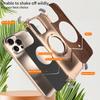 For iPhone 13 Pro Max Case Wood Covered Metal Boardless Phone Back Cover with Kickstand