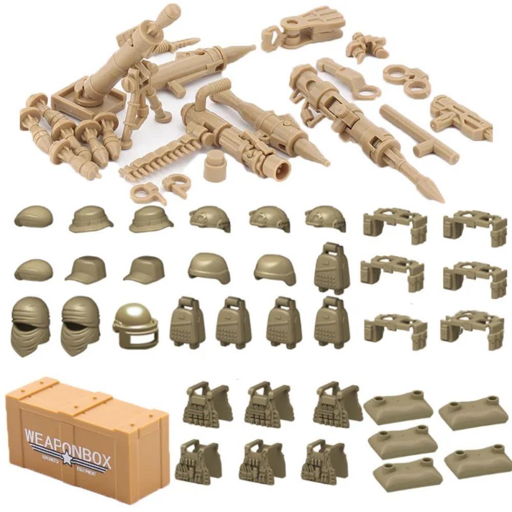 WWII Building Blocks Military Weapons Police Soldier Figure Accessories Model Brick Gun Cannon Launcher Bunker Outpost Toy X017