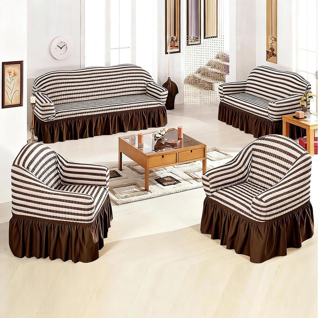 Single Seat Elastic Sofa Bed Cover with Gauze Dust Protection