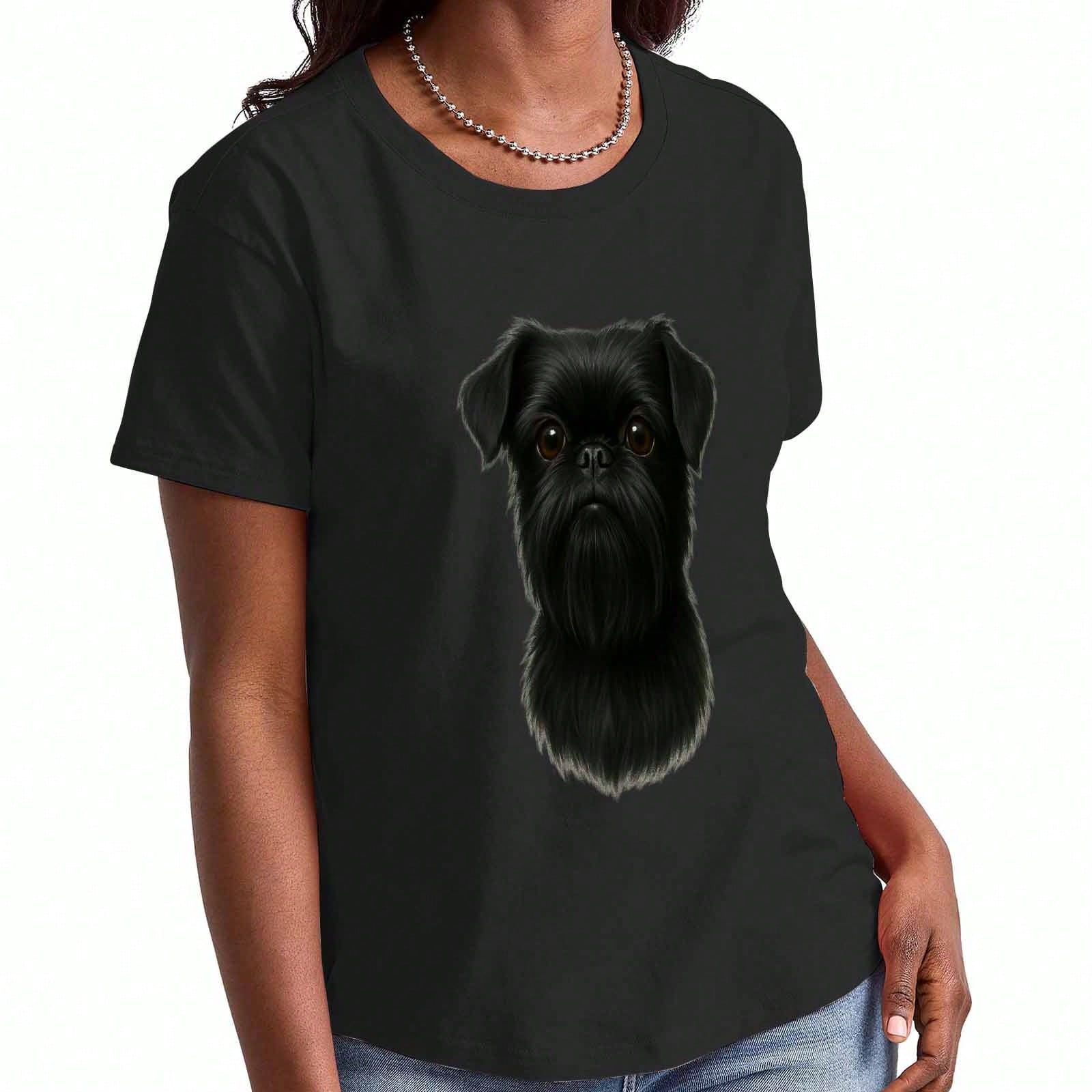 Griffon Bruxellois Dog Portrait Wounisex s Cotton T Shirt, Pure Cotton Premium Print, Durable, Casual And Fashionable. Charming Brussels Griffon Dog I S разноцветный