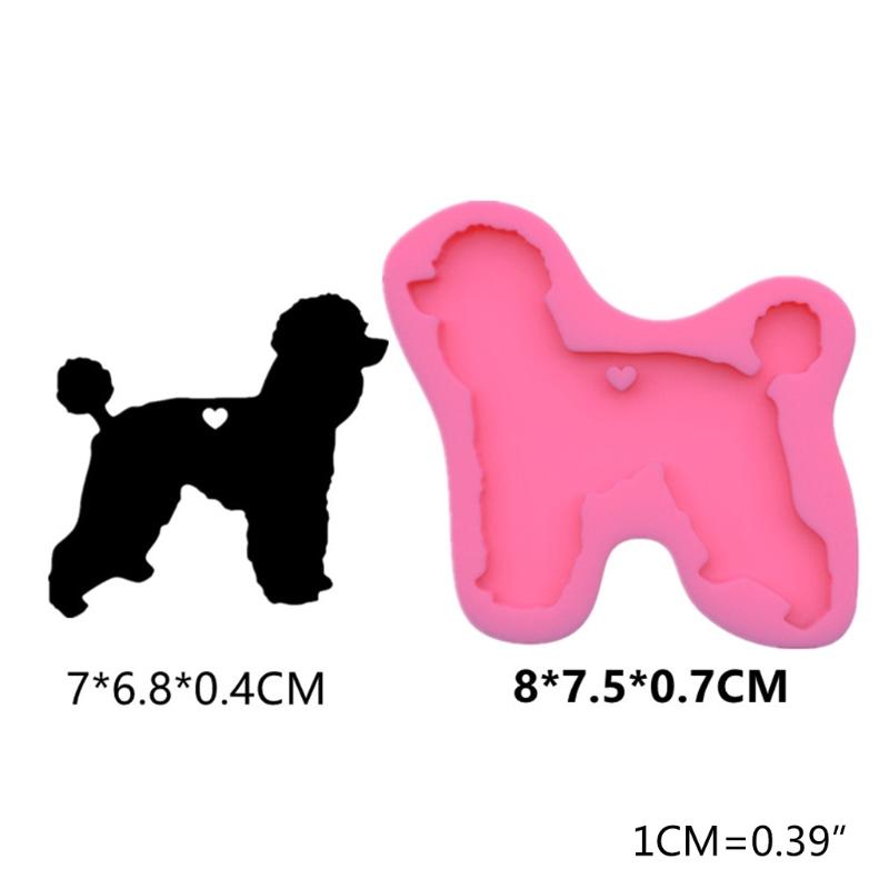 Shiny Dog Shaped Keychain Resin Mold DIY Crafts Pendant Silicone Mould Handmade Glossy Animal Puppy for Key Chain Decor