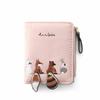 Korean Style Embroidered Zipper Wallet: Cute, Compact Women's Multi-Card Coin Purse