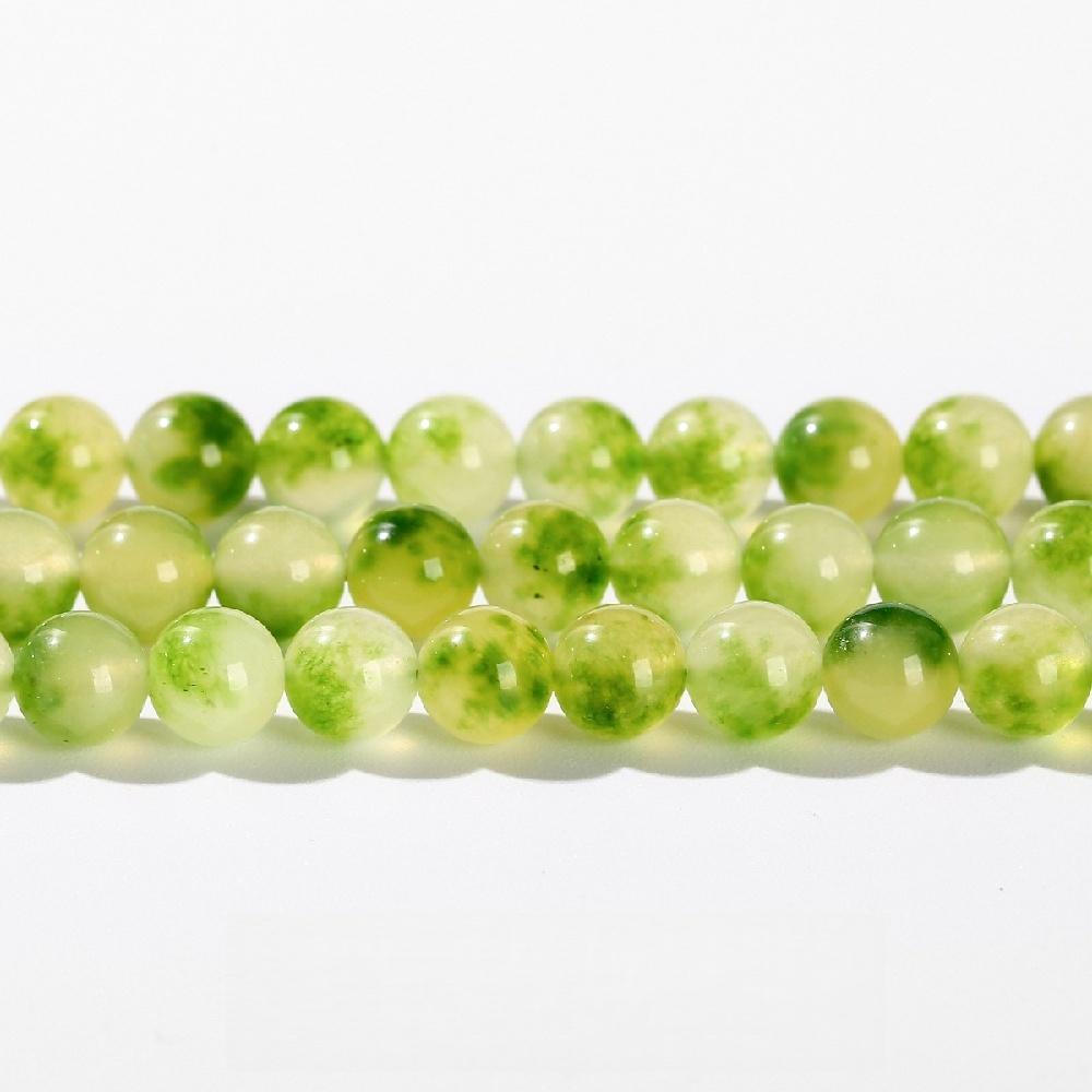 

Оливково-зеленый халцедон Плавающие жадеи Натуральный камень 15 Гладкие Свободные Разделительные бусины 4/6/8/10/12 мм для изготовления ювелирных изделий DIY Браслеты Шармы Аксессуары Dia 6mm
