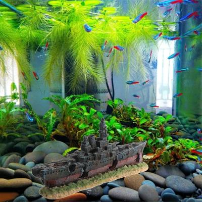 Fish Tank Decoration Fighter Vintage Airplane Ruins  Fish Shrimp Shelter Cave Hideout Resin Aquarium Decor Turtle Tank Decoration