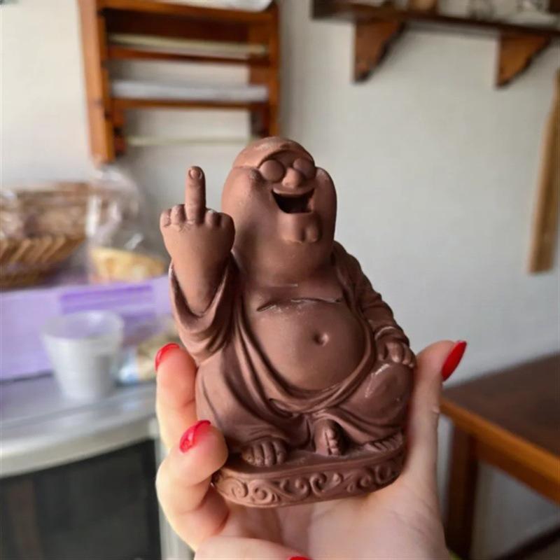 Goofy Trendy Peter Griffin Buddha Middle Finger Statue