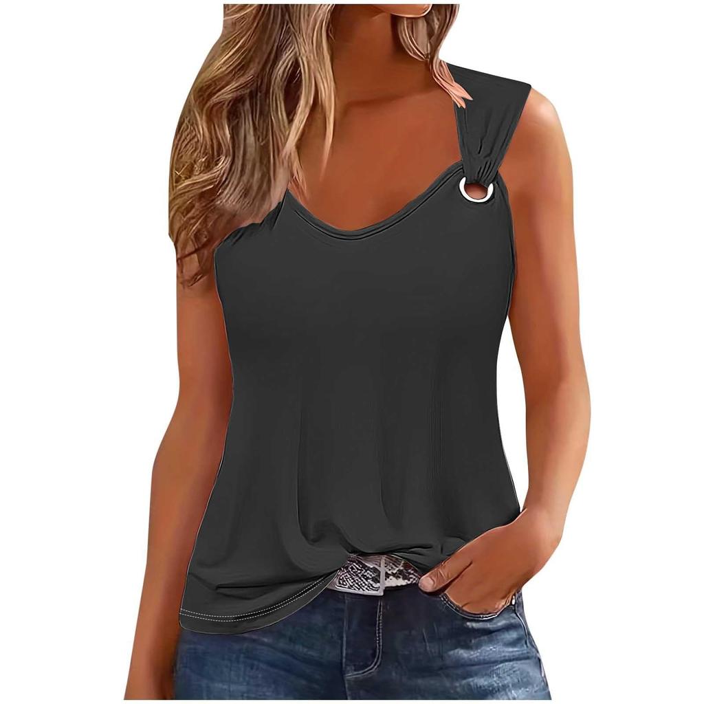 Damen Tanktop, elegante Freizeithemden, Sommer, lockere Passform, Camisole, süße trendige Kleidung, ärmellose Blusen