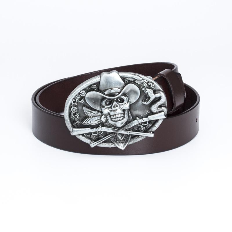 Trendy Men's Retro Cowhide Leather Belt - Genuine Casual Style for Trousers