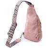 Women's Bag with an Accent On a Textile Strap Made of Smooth Eco-leather VINTAGE Bag 22772 Pink