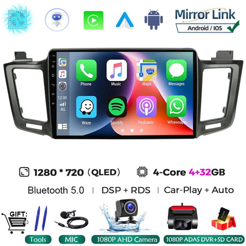 Android 14 Car Radio For Toyota RAV4 RAV 4 2013 2014 2015 2016 2017 Multimedia Player 4G Carplay GPS Stereo Head Unit Auto