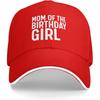 Mom Of The Birthday Girl Baseball Cap Adjustable Polyester Casual Sun Protection Hat for Adults